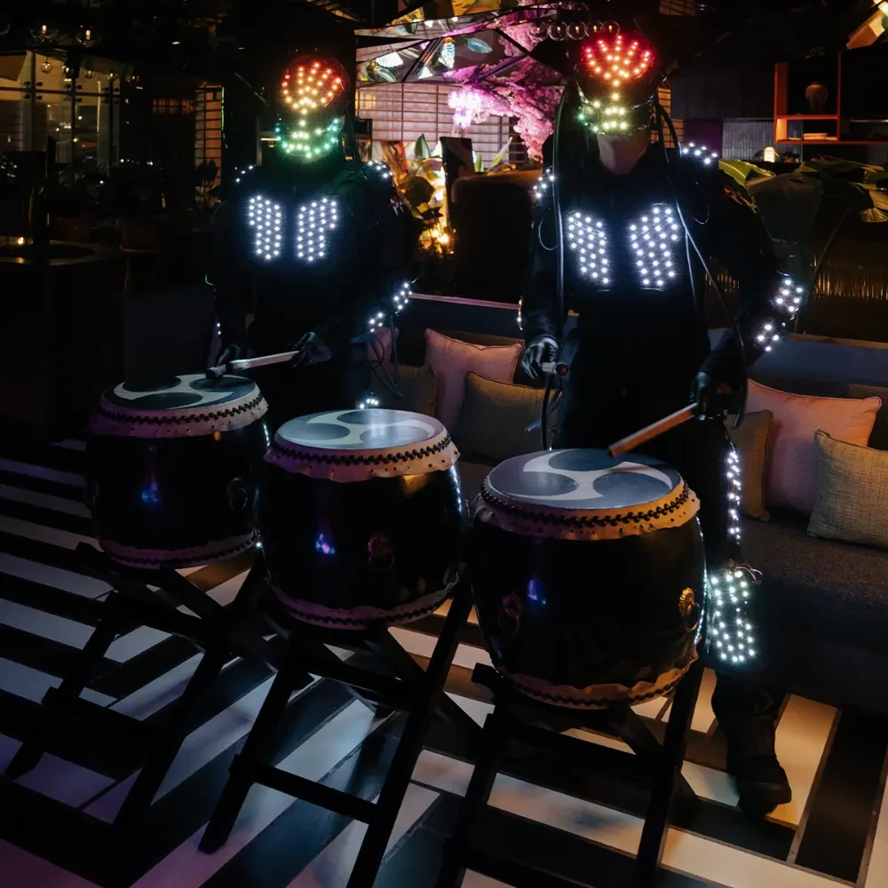 Japanese drummers at Chotto Matte Riyadh KAFD
