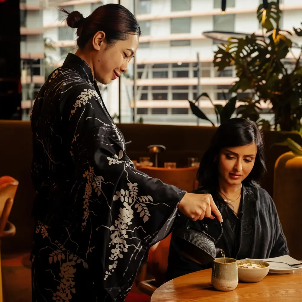 Kimono welcome and Japanese tea ritual at Chotto Matte Riyadh